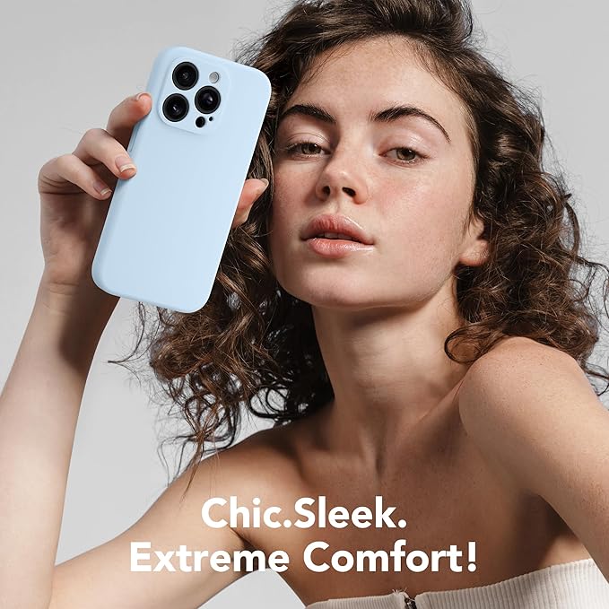Magnetic for iPhone 15 Pro Case, Compatible with MagSafe, [Full Camera Protection][Screen Protector] Silicone Shockproof Protective Phone Case for iPhone 15 Pro 6.1", Light Blue