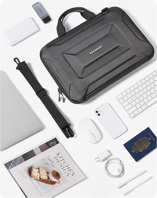 BAGSMART 15.6-16 inch Laptop Computer Case with Strap,Shockproof Waterproof Laptop Bag with Sturdy Handle