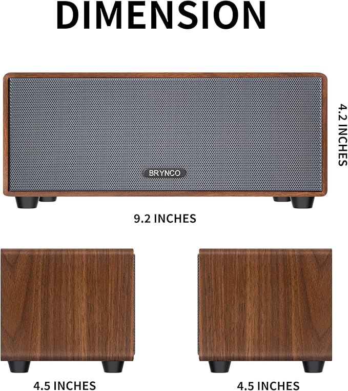 Upgraded Wired Computer Speakers for Desktop PC and Laptop, USB-Powered with 3.5mm Audio Jack, Rich Bass & Clear Sound for Home, Office, Gaming (Elegant Brown)