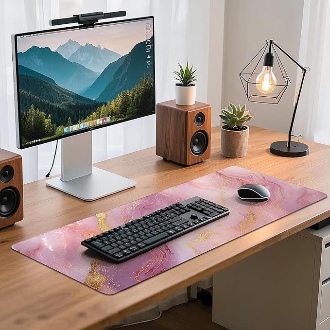 Gaming Mouse Pad - (31.5"×11.8") Marble Large Mouse Pads for Desk - Desk Mat for Keyboard and Mouse with Non-Slip Base, Desks Pad Matfor Game/Office & Home