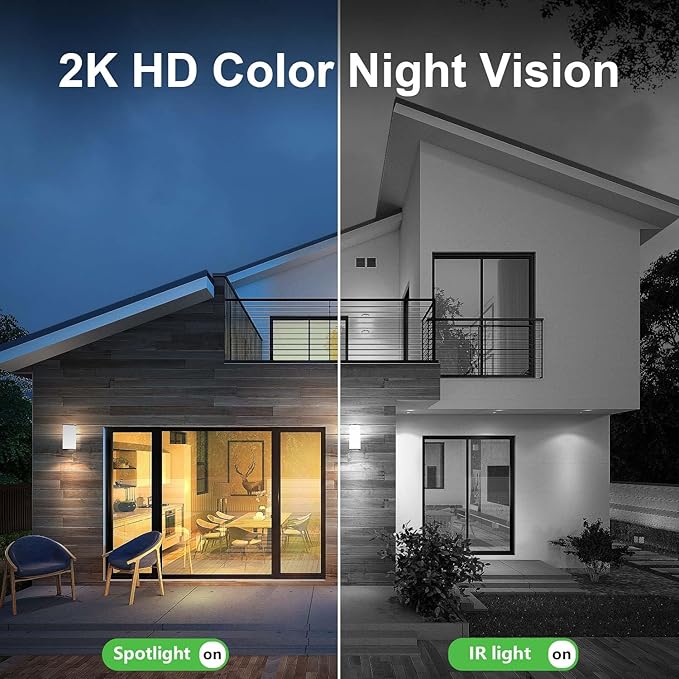 HOSAFE.COM Security Cameras Wireless Outdoor, Solar WiFi Cameras for Home Security, 2K Color Night Vision, AI Motion Detection, 2-Way Audio, IP66 Waterproof, SD/Free Cloud Storage (Need Apply)