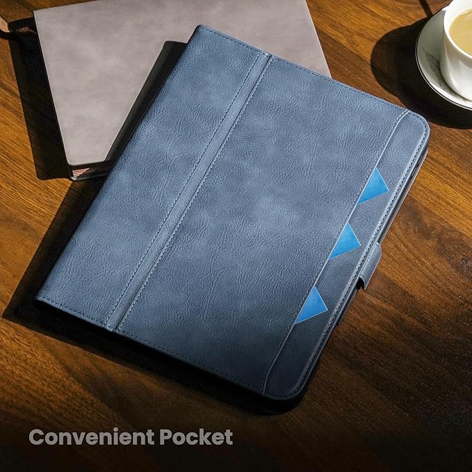 Handmade Case for iPad Air 13 Inch M4/M3/M2 (2026/2025/2024) with Pencil Holder Pocket,Magnetic Closure,Multi Angles Stand,Typing Angle,Folio Protective Cover,Auto Sleep/Wake,Light Blue