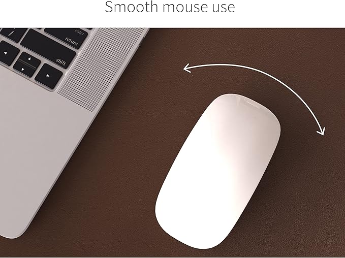 RENMTURE Dual-Sided Mouse Pad, Natural Cork & PU Leather Large Desk Pad for Office and Home Work, Desk Protector Non-Slip, Waterproof, Easy Clean (Dark Coffee, 32"x16")