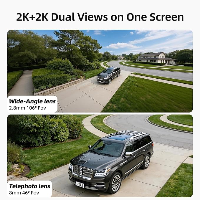 SV3C Security Cameras Wireless Outdoor, 2K Dual Lens Camera for Home Security with Solar Powered, Auto Tracking, 360°Pan & Tilt, No Subscription Fees, Color Night Vision, 2-Way Audio, (Add-on Camera)