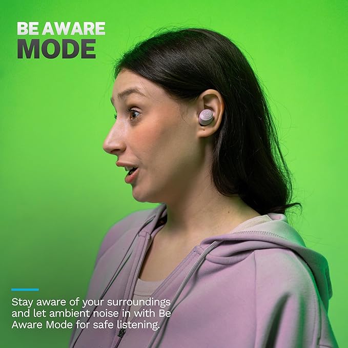 JLab Go Air Pop+, True Wireless Earbuds, Bluetooth Earbuds with Microphone, USB-C Charging Case, Dual Connect, Mauve