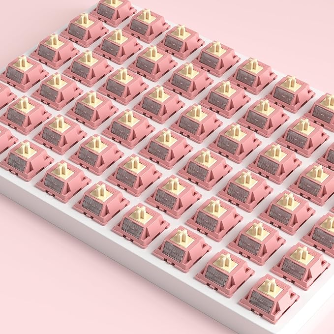 Zjmehty Outemu(Gaote) Red Bean Creamy Keyboard Switches with Diffuser for MX Mechanical Keyboards,Linear Pre-Lubricated Switches (108PCS)