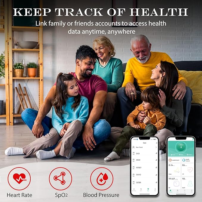 Smart Health Ring for Women Men Fitness Tracker with Heart Rate, Blood Oxygen, Blood Pressure, Sleep Monitoring, Step Counting, IP68 Waterproof for iOS and Android, No APP Fee, Rose Gold 8