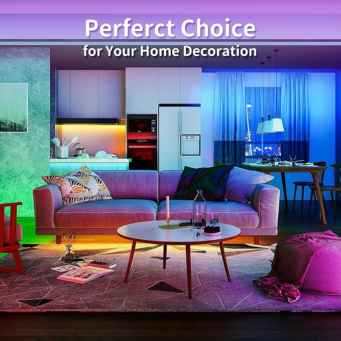 Tenmiro 65.6ft Led Strip Lights Smart Led Light Strips Music Sync Color Changing LED Lights App Control Led Lights for Bedroom Party Home Decoration