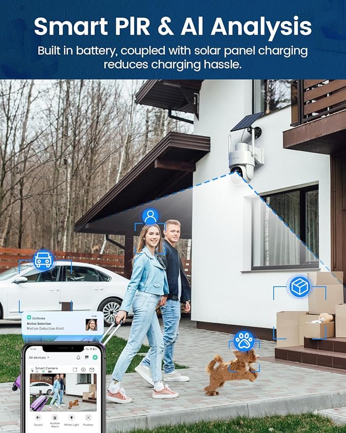 Armorcope Solar Security Cameras Wireless Outdoor,360° View Battery Powered with Spotlight Color Night Vision,2K WiFi Home Security,PIR Sensor,Wireless Easy Install, 2.4 GHz Wi-Fi