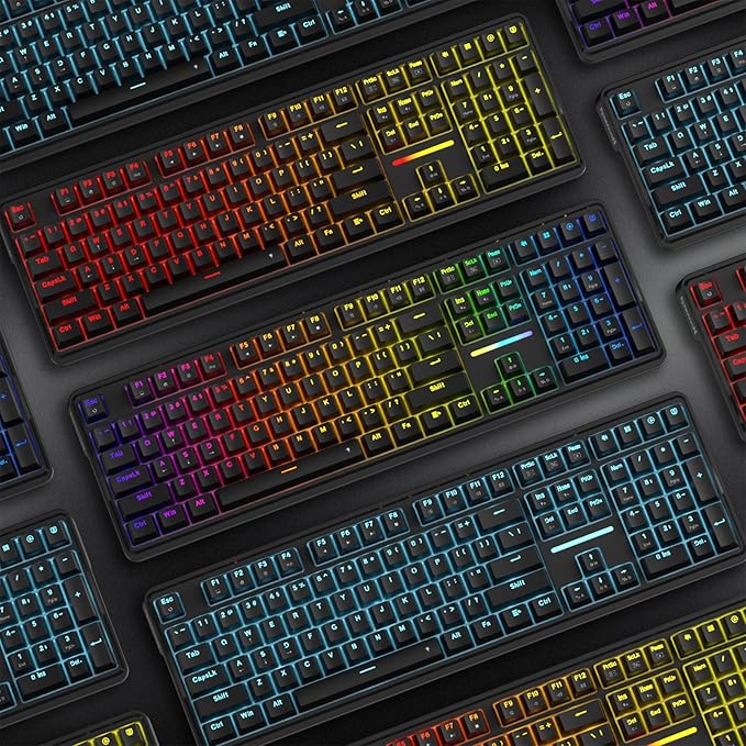 Redragon K745 Wired Gasket RGB Gaming Keyboard, 108 Keys Mechanical Keyboard w/Extra 4 Hotkeys, Upgraded Hot-swappable Socket, 5-Layer Noise Dampening, Creamy & Thocky Custom Linear Switch