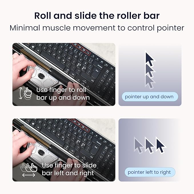 Contour RollerMouse Red Ergonomic Mouse for Shoulder Forearm Wrist Strain Relief for RSI Carpal Tunnel Centered Rollerbar 6 Customizable Buttons 10 Speed Settings Mac/PC Compatible - Wired - Regular