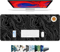 Galdas Mouse Pad For Gaming,XXL XL Large Mouse Mat Long Extended MousePad Desk Mat Non-Slip Rubber Mice Pads Stitched Edges Thin (31.5 x 11.8 x 0.12 Inches) Topographic Map