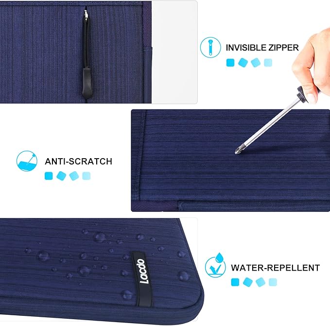 Lacdo iPad mini 7 Sleeve, iPad mini Case Bag, Tablet Sleeve Case for iPad mini 7 (A17 Pro)/6/5/4/3/2, Samsung Galaxy Tab A7 Lite 8.7" / Galaxy Tab A 8.0" Protective Tablet Bag Water Repellent, Blue