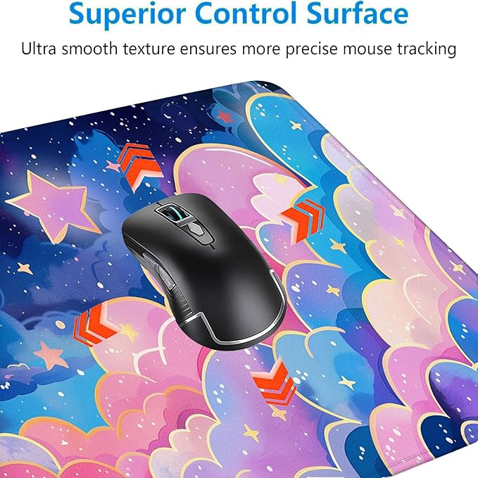 Colorful Cloud Gaming Mouse Pad Anime Rainbow Cute Clouds Mousepad XL Large Gaming Mouse Pad Laptop Keyboard Mat Desk Pad 31.5"x11.8" Office Home Decor for Women Girl