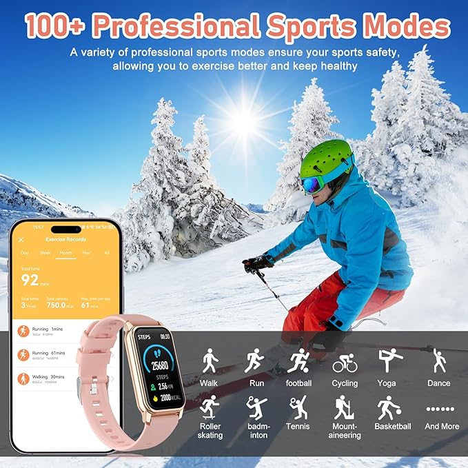 Fitness Tracker with Step Counter/Calories/Stopwatch, Activity Tracker, Health Tracker with Heart Rate Monitor, Sleep Tracker,1.47'' Touch Color Screen, Pedometer Watch for Women Men