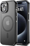 Tigowos for iPhone 15 Plus&iPhone 14 Plus Phone Case Fits MagSafe 10FT Drop Resistant Matte Skin Feeling Back Cover for iPhone 15 Plus&iPhone 14 Plus Case，Bumper Black