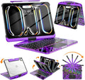 SIBEITU Keyboard Case for iPad Pro 11 Inch (M5 2025 / M4 2024), 360 Rotatable iPad Pro 11 Clear Cover with Multi-Touch Trackpad, 7-Color Backlight & 3 Brightness, High-Tech Visible PCB Design, Purple