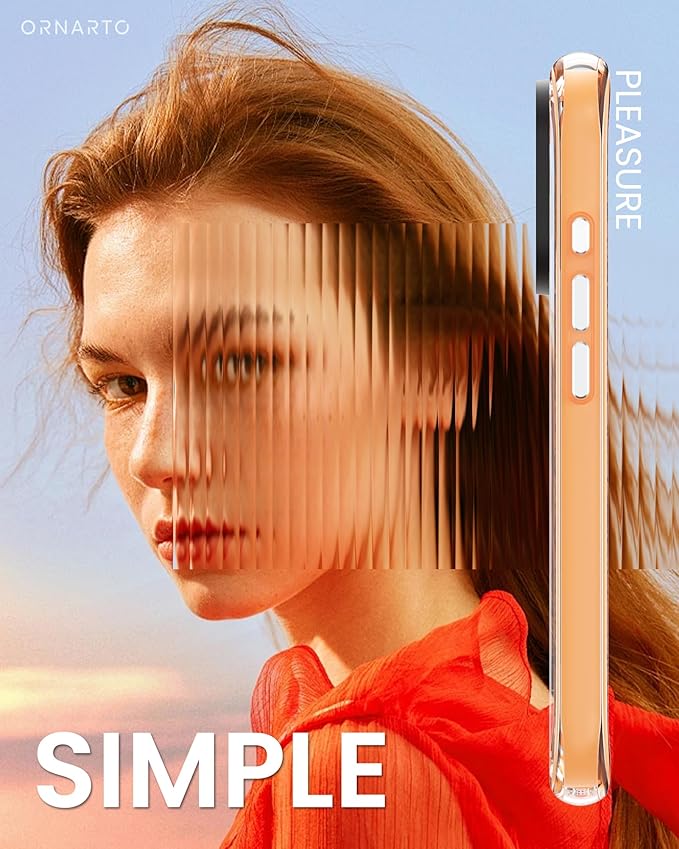 ORNARTO Air Case for iPhone 17 Pro Clear | Military-Grade Drop Protection | Camera Control Button | Compatible with MagSafe | Built-in Air Phone Cover - Sunset Orange