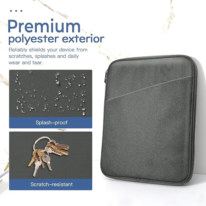 Dadanism 9-11" Tablet Sleeve Bag Carrying Case for iPad (A16) 11th Gen 11", iPad 10th Gen 10.9" Air 5/4, iPad Air M4/Pro 11", iPad 9/8/7th, Galaxy Tab A11+ Plus 11", Remarkable 2 10.3", Dark Gray