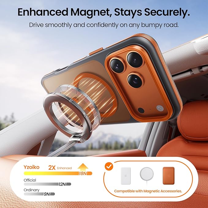2 in 1 for iPhone 17 Pro Max Case,[1 Screen Protector],7X Military-Grade Drop Protection,Fits MagSafe,Tough, Rugged & Durable for Heavy Duty iPhone 17 Pro Max Case,Orange