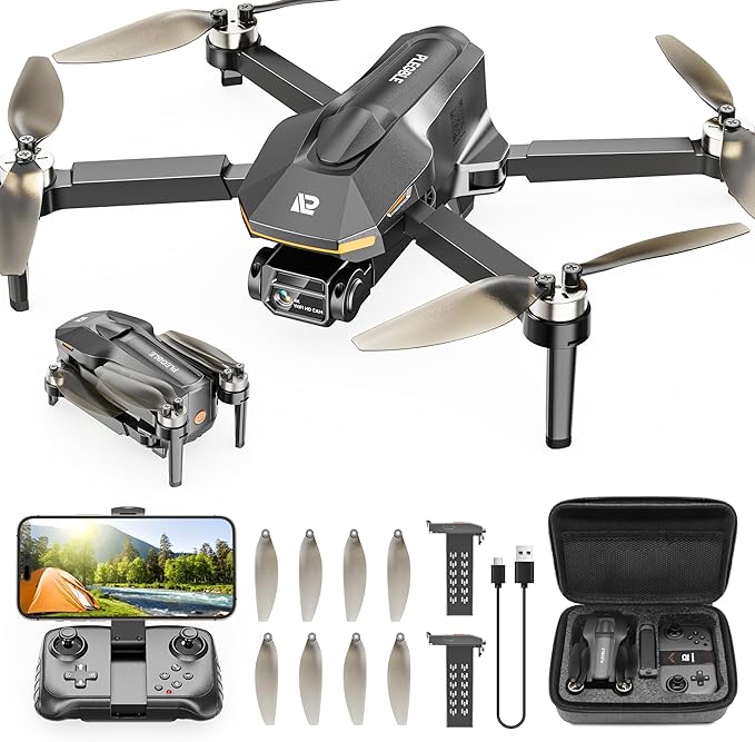 PLEGBLE Drones with Camera for Adults 4K, FPV Beginner Drone with One Key Take Off/Landing, Emergency Stop, Brushless Motor, 2 Batteries 30 Mins Flight Time, Under 249g, Toys Gifts for Teen Boys Kids