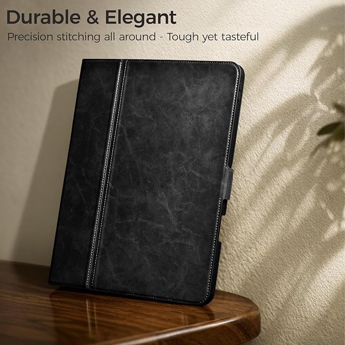 Slim Case for iPad Pro 13 Inch M5/M4 (2025/2024) A3360/A3361/A2925/A2926 with Pencil Holder,Lightweight Cover,Magnetic Closure,Multi Angle Stand,Typing Angle,Auto Sleep/Wake,Black