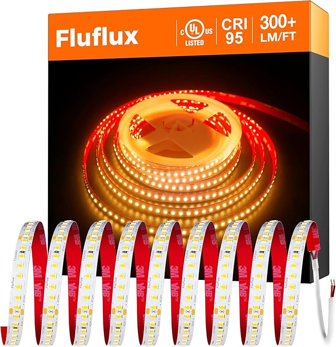 24V 2835 LED Strip Lights 2700K, 300+LM/FT, 16.4FT, UL Listed, CRI95, High Density 160LEDs/m Tape Light, Cuttable, Dimmable, VHB Equipped, for Pros, Bar, Restaurants Projects (NO Power Supply)