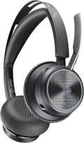 Poly - Voyager Focus 2 UC USB-A Headset (Plantronics) - Bluetooth Dual-Ear (Stereo) Headset with Boom Mic - USB-A PC/Mac Compatible - Active Noise Canceling - Works with Teams (Certified), Zoom & more