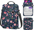 MoKo 9-11 Inch Tablet Sleeve Bag Handle Carrying Case with Shoulder Strap Fits New 11-inch iPad Pro M5/iPadAir M3, i-Pad 10th 10.9, iPad 9/8/7 10.2, i-Pad Air 5/4th 10.9, Tab S8/S9 11, Floral Indigo