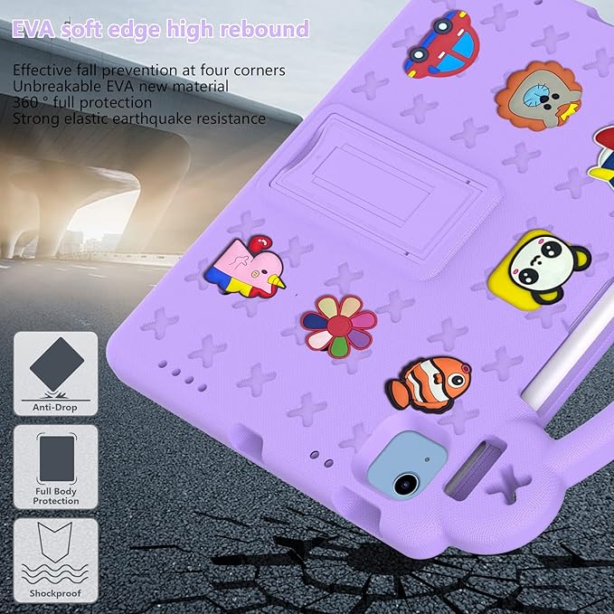 AKABEILA Compatible with Honor Pad X8 Pro 11.5(2023)/Honor Pad X9 Tablet Case, Lightweight Shockproof Protective Case with Shoulder Strap & Stand Handle for Girl Kid Gift Light Purple