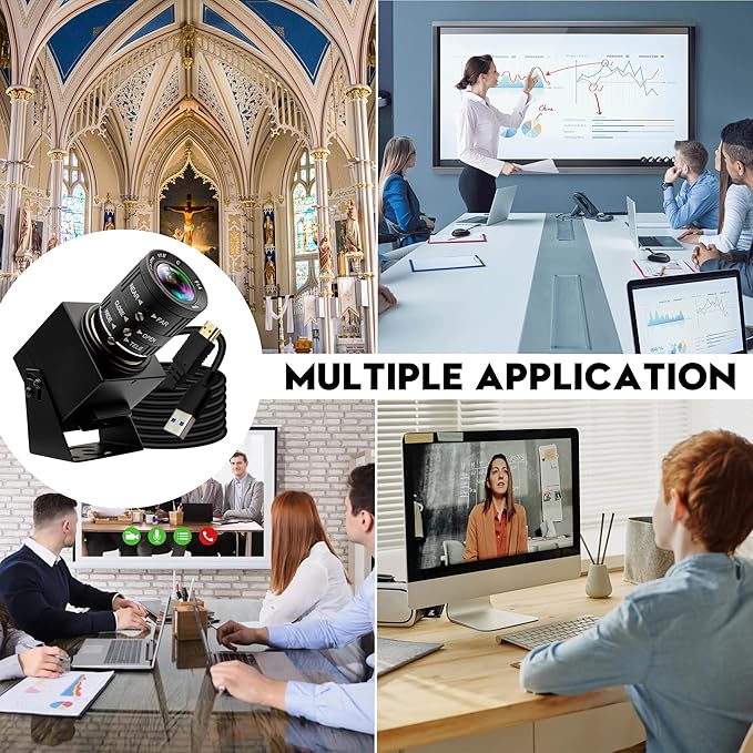 60fps HDMI USB Camera 4K High Speed USB3.0 HDMI Simultaneous Output PC Webcam 3.6-10mm 3X Manual Zoom Lens Close up Camera for Computer TV Projector Monitor Industrial Application