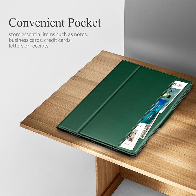 auaua Case for iPad mini 7 (A17 Pro), iPad mini 7th/6th Generation (2024/2021 8.3-inch), with Front Pocket Pencil Holder, Typing Angle Muti-Stand Magnetic Closure Auto Sleep/Wake (Green)