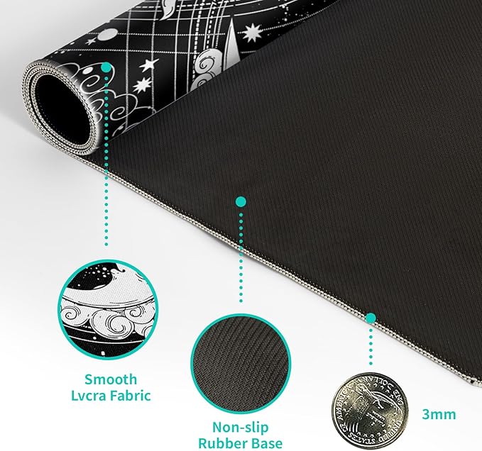 Magic Astrology Extended Big Mouse Pad Large, Gaming Mouse Pad Desk Pad,27.6x11.8 Inch Long Computer Keyboard Mouse Mat Black Mousepad with 3mm Non-Slip Base and Stitched Edge for Gaming and Office