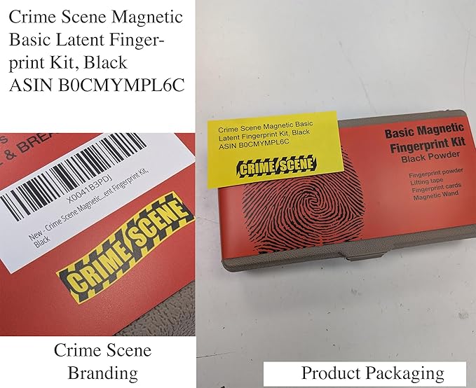 Crime Scene Magnetic Basic Latent Fingerprint Kit, Black