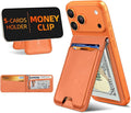 ExtreLife For Magsafe Wallet with Money Clip, Strongest Magnetic Wallet for iPhone 17/16/15/14/13/12 Series, Adjustable Stand, ID Window, 5 Card Holder, RFID Blocking, Not for 13/12 Mini, Orange