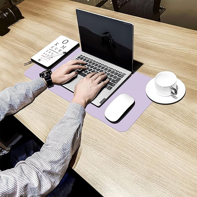 Bloss Purple Leather Desk Mat for Desktop,Desk Protector Pad Mats,Large Gaming Mouse Pad,Dual-Side Office Desks Mats for Keyboard and Mouse, Writing Pad for Office/Home.23.6"x 13.8"