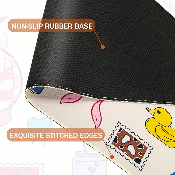 L-SPOUTTO Cute Desk Mat for Keyboard and Mouse,XXL Large Mouse Pad Non-Slip Keyboard Pad Waterproof Desktop Mat for Laptop Computer Work Game Home Office-Cartoon