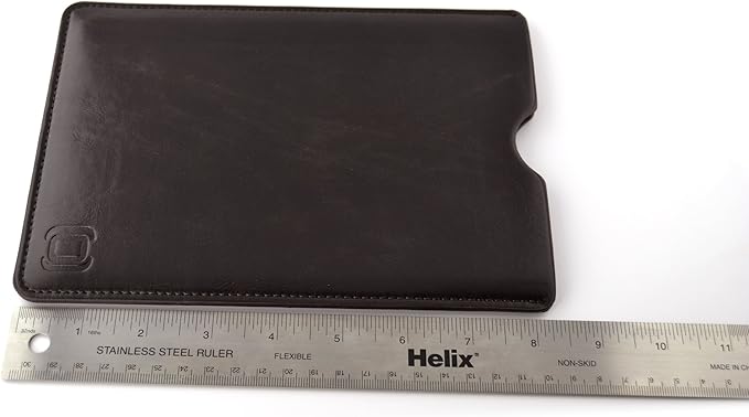 Dockem Executive Sleeve for iPad mini 6, 5, 4, 3, 2, 1: Premium Synthetic Leather Tablet Case: Slim, Microfiber Lined, Professional, Protective Cover (Dark Brown)