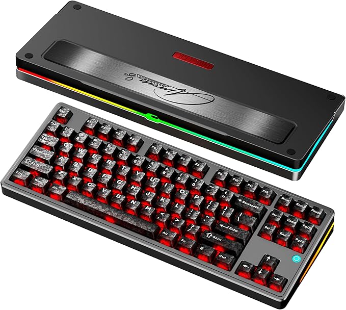 PMOKEY Aurora 80 CNC Full Aluminum Wireless Mechanical Keyboard with VIA/QMK, 8000mah Battery, Phantom Linear Switch, Tri-Mode Gaming Keyboard Hot Swappable RGB Backlit for Windows/Mac/PC (Pro Grey)