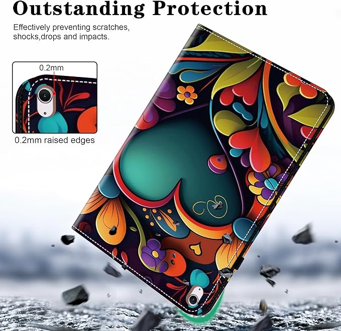 Compatible with iPad Air 11 Inch Case 8th/7th/6th Generation (M4/M3/M2) 2026/2025/2024, for iPad Air 5th/4th Generation Case 10.9 Inch 2022/2020 with Pencil Holder & Card Slots - Watercolor