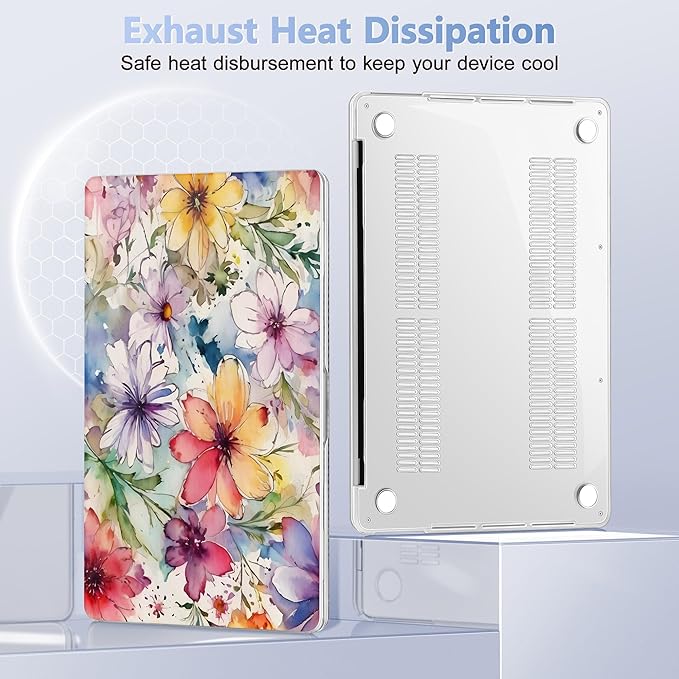 May Chen for MacBook Pro 16 inch A2141 2020 2019 Release, Screen Protector & Keyboard Cover Plastic Soft-Touch Case for MacBook Pro 16-inch with Touch Bar & Touch ID - Abstract Floral