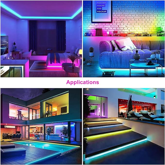 16.4FT WS2812B 5V LED Strip Lights 150 Individual Addressable RGB IC 5050SMD LEDs - Flexible Black PCB IP67 - 30LEDs/m MagicRGB Dream Color for DIY Chasing Color Project (No Power Supply & Controller)