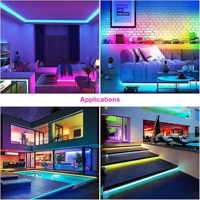 16.4FT WS2812B 5V LED Strip Lights 300 Individual Addressable RGB IC 5050SMD LEDs - Flexible White PCB IP67-60LEDs/m MagicRGB Dream Color for DIY Chasing Color Project (No Power Supply & Controller)
