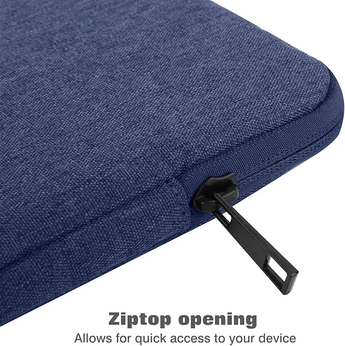 MoKo 12.9 Inch Laptop Sleeve Case Fits 13 Inch New iPad Pro M4 & Air M2 2024, iPad Pro 12.9 M2&M1, Galaxy Tab S8+/S9+ 12.4, Polyester Bag Fit with Apple Pencil or Smart Keyboard, Navy Blue