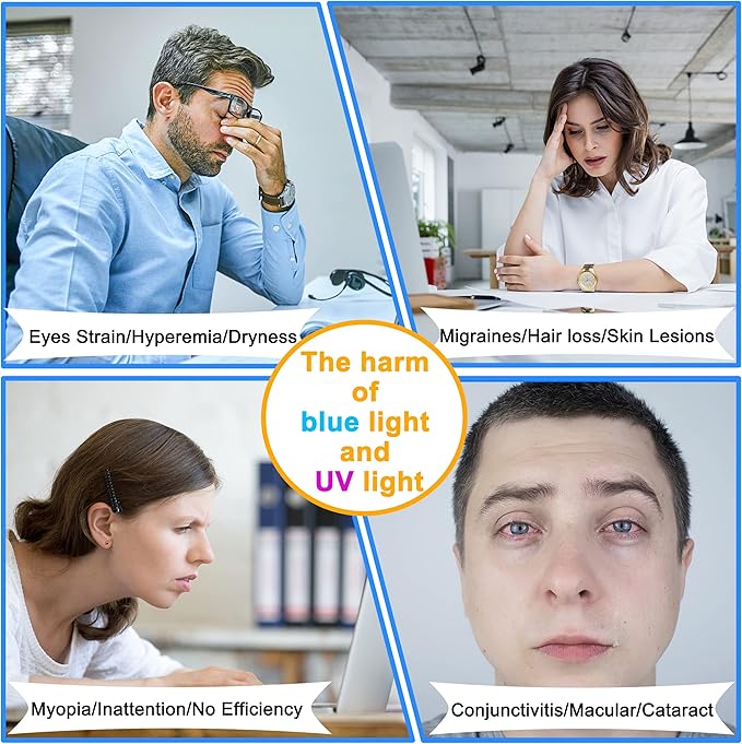 ZYY Diagonal 27 Inch Anti Blue Light Screen Protector for (W 24 1/8 x H 14) Monitor, Desktop PC UV Blocking Filter for Eye Strain, Hanging Computer Screen Blue Light Blocker 27 Inch Monitor