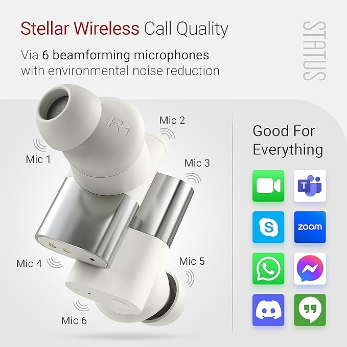 Status Audio Between 3ANC Bone Wireless Earbuds - Triple Driver - Active Noise Cancelling - 6X Microphones - Transparency Mode - 8H Playtime - Bluetooth 5.2. - IPX5