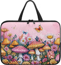 15 Inch Mushroom Butterfly Laptop Sleeve Cover Computer Bag Tablet Carrying Case with Handle, Water-Repellent Tote Bags Notebook Sleeves Handbag Messenger Briefcase Shoulder Bag
