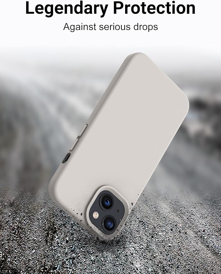 OTOFLY Designed for iPhone 13 Case, Silicone Shockproof Slim Thin Phone Case for iPhone 13 6.1 inch Stone