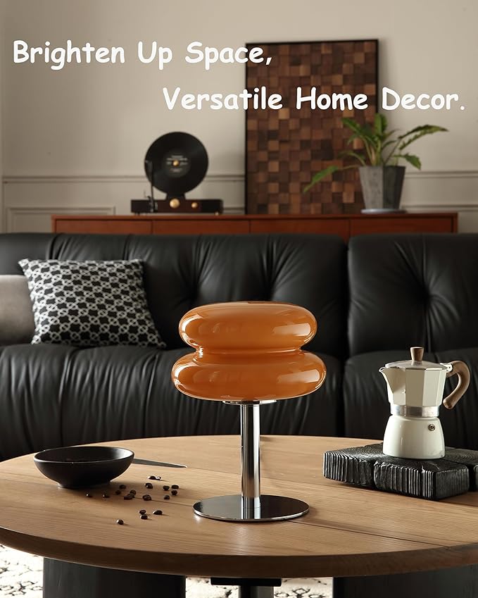 Glivpny Mushroom Lamp Table Lamp for Night Stands,Mid Century Modern Desk Lamps for Bedroom, Vintage Dimmable Bedside Small Cute Lamps, Cool Aesthetic House Warming Gifts New Home Decor (Copper)