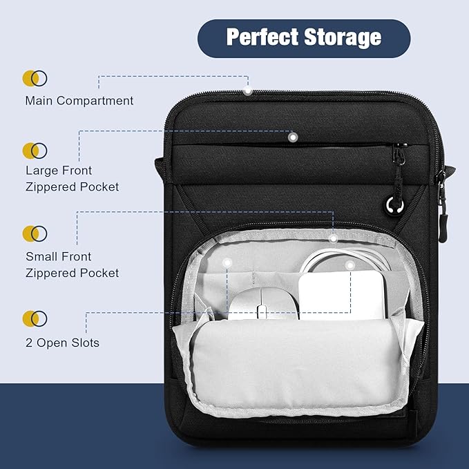 MoKo 15.6 Inch 360° Protective Laptop Sleeve Bag, Fits 2026 MacBook Air 15-inch M5, 15.4" MacBook Pro/Pro Retina, 15" Surface Laptop 5/3,Multifunctional Bag with Shoulder and Headphone Port,Black